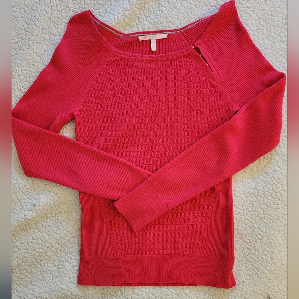 Victorias Secret Vintage Long Sleeve Top with Shoulder Hooks on Left Side
